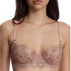Skarlett Blue Entice Lace Balconette Bra In Romance/Rose Size 38C NWT